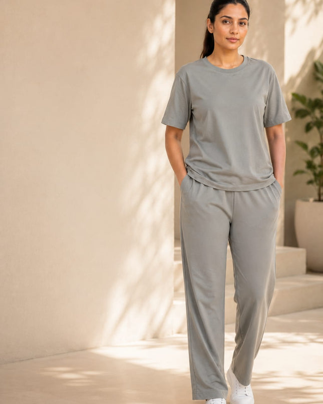 Premium Cotton Lycra Jersey Co-Ord Set for Women | 220 GSM | Soft Travel Wear