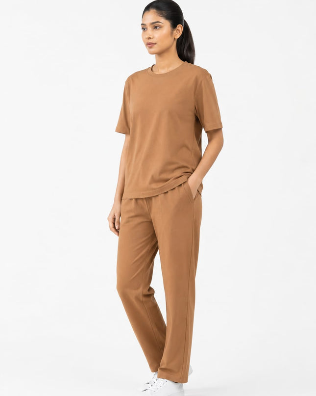 Premium Cotton Lycra Jersey Co-Ord Set for Women | 220 GSM | Soft Travel Wear