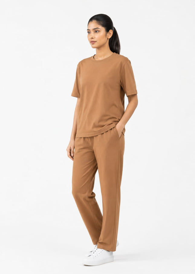 Premium Cotton Lycra Jersey Co-Ord Set for Women | 220 GSM | Soft Travel Wear