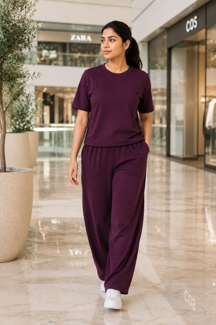 Premium Cotton Lycra Jersey Co-Ord Set for Women | 220 GSM | Soft Travel Wear
