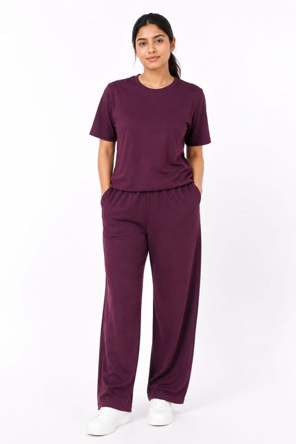 Premium Cotton Lycra Jersey Co-Ord Set for Women | 220 GSM | Soft Travel Wear