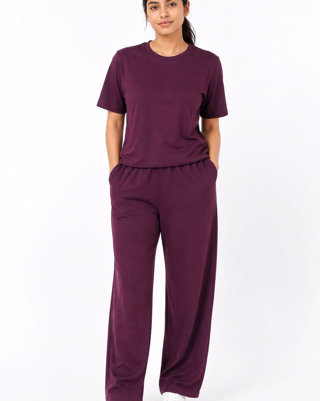 Premium Cotton Lycra Jersey Co-Ord Set for Women | 220 GSM | Soft Travel Wear