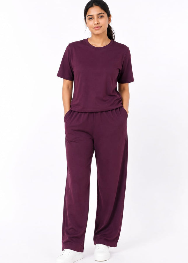Premium Cotton Lycra Jersey Co-Ord Set for Women | 220 GSM | Soft Travel Wear