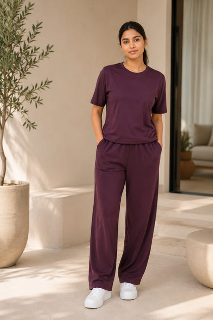 Premium Cotton Lycra Jersey Co-Ord Set for Women | 220 GSM | Soft Travel Wear