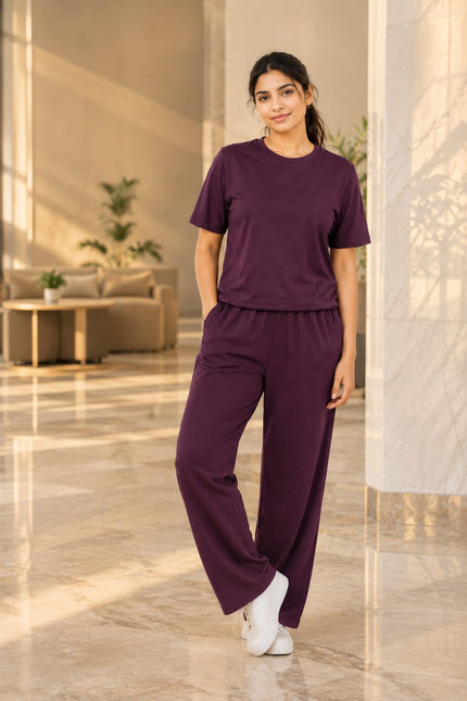 Premium Cotton Lycra Jersey Co-Ord Set for Women | 220 GSM | Soft Travel Wear